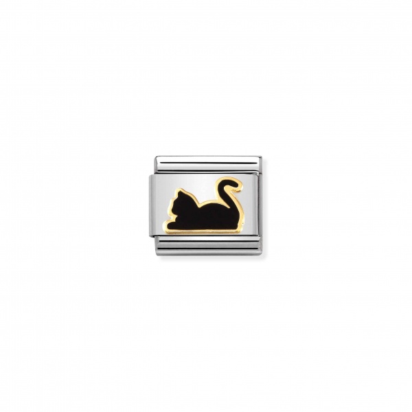 Nomination Gold Black Cat Composable Charm