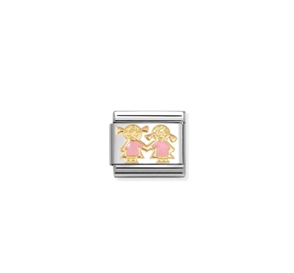 Nomination Gold Pink Sisters Composable Charm