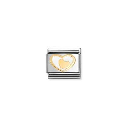 Nomination Gold White Heart in Heart Composable Charm