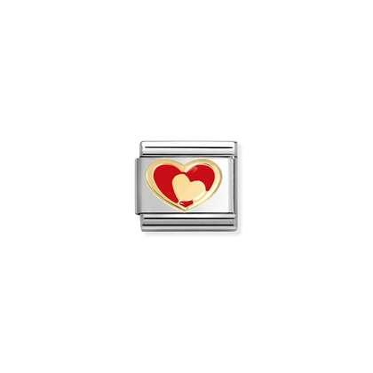 Nomination Gold Red Heart in Heart Composable Charm