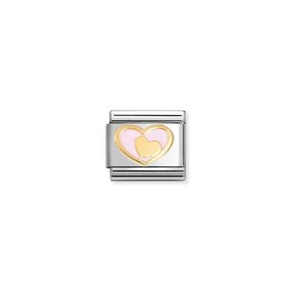 Nomination Gold Pink Heart in Heart Composable Charm