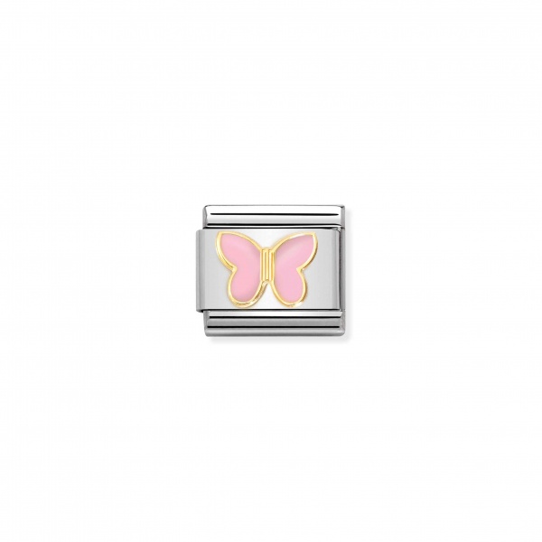 Nomination Gold Pink Butterfly Composable Charm