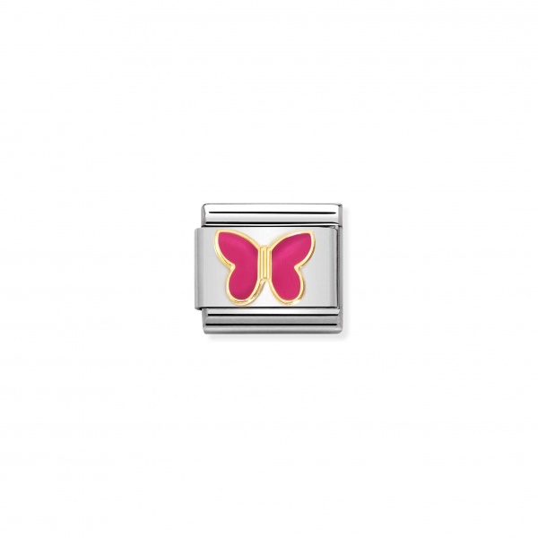 Nomination Gold Fuchsia Butterfly Composable Charm