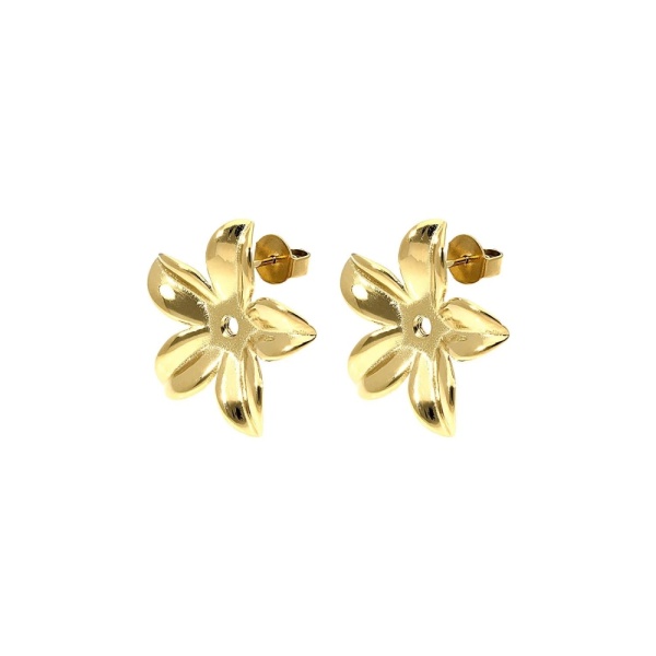 Qudo Gold Stud Earrings Pescia 25mm