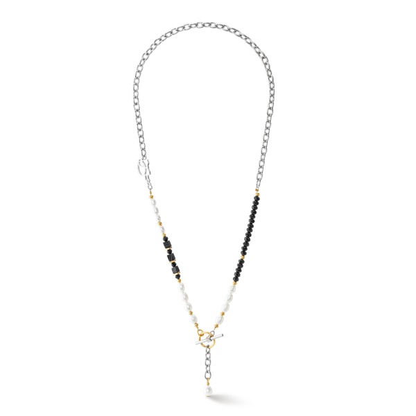 Coeur de Lion Silver Black White Necklace 1133/10-1314