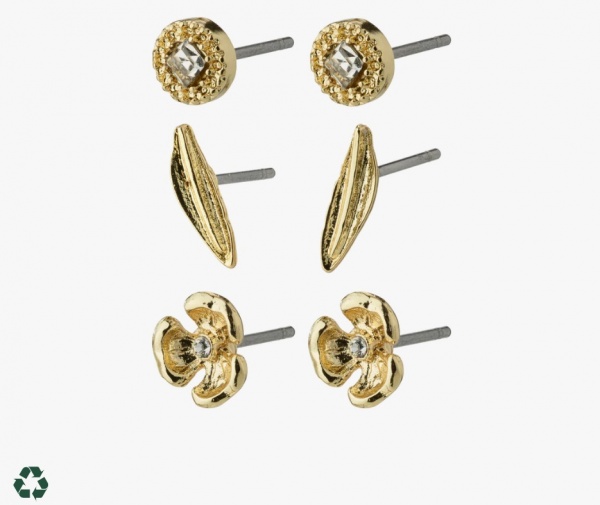 Pilgrim Earrings Echo Gold Set of 3