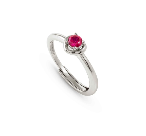 Nomination Cosmic Love Silver Heart Ring with Deep Pink CZ