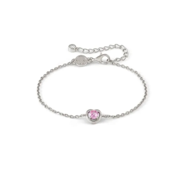 Nomination Cosmic Love Silver Heart Bracelet with Baby Pink CZ