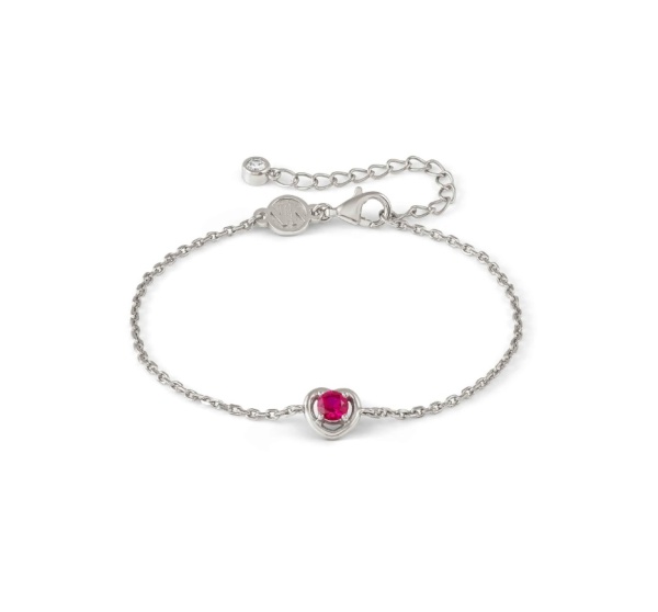 Nomination Cosmic Love Silver Heart Bracelet with Deep Pink CZ