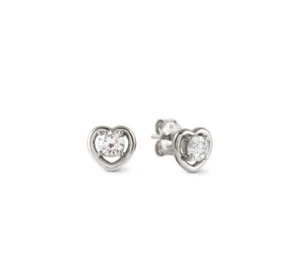 Nomination Cosmic Love Silver Heart Stud Earrings