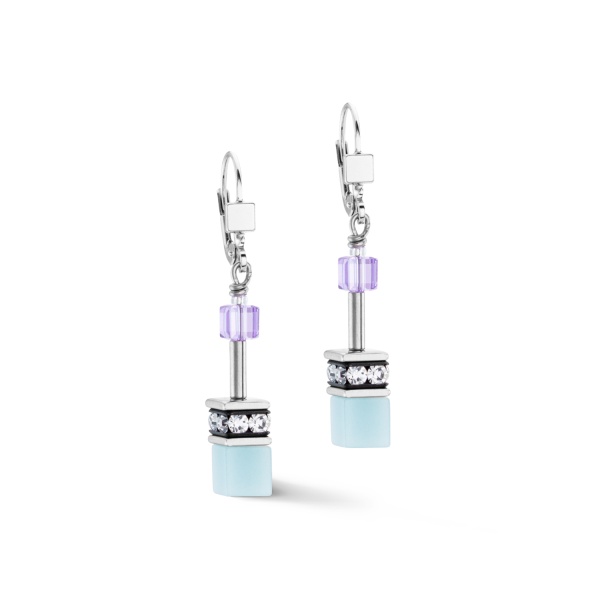 Coeur de Lion Silver Aqua-Lilac Drop Earrings 2838/20-2026