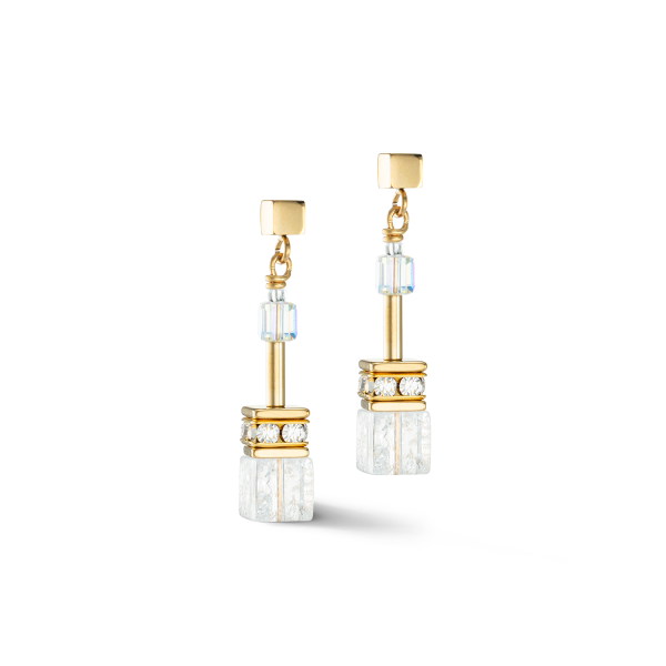 Coeur de Lion Gold White Drop Earrings 3018/21-1416