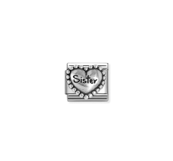 Nomination Silver Sister Raised Heart Composable Charm