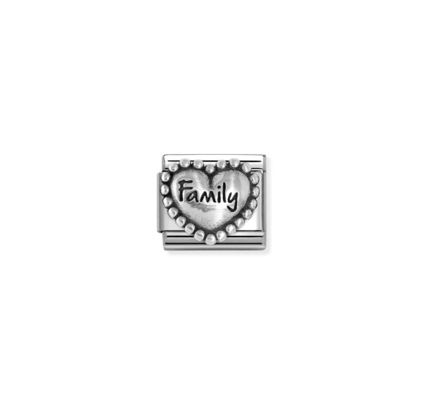 Nomination Silver Family Raised Heart Composable Charm