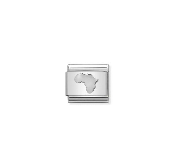 Nomination Silver Africa Map Composable Charm