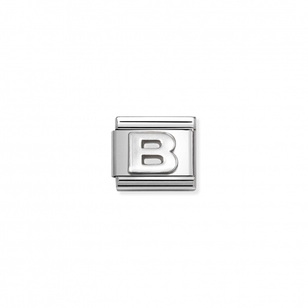 Nomination Letter Silver Oxidised B Composable Charm