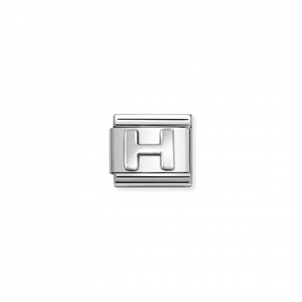 Nomination Letter Silver Oxidised H Composable Charm