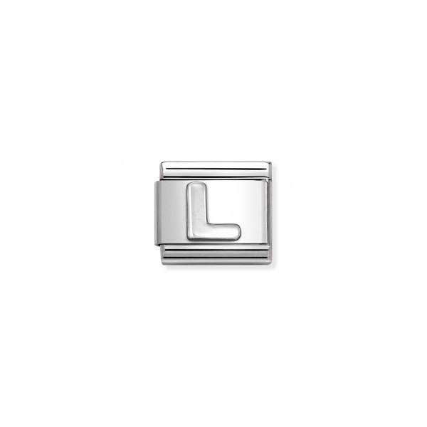 Nomination Letter Silver Oxidised L Composable Charm