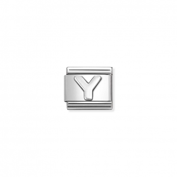 Nomination Letter Silver Oxidised Y Composable Charm