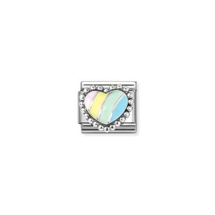 Nomination Silver Multicoloured Raised Heart Composable Charm