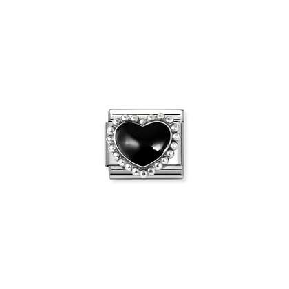 Nomination Silver Black Raised Heart Composable Charm