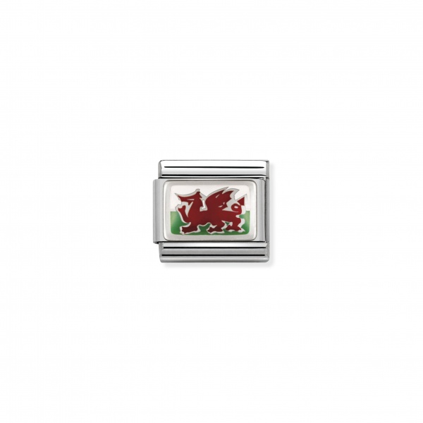 Nomination SIlver Wales Flag Composable Charm