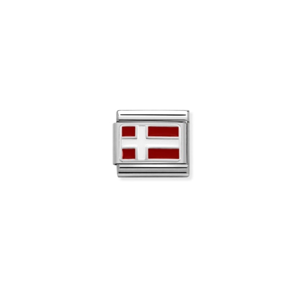 Nomination Silver Denmark Flag Composable Charm