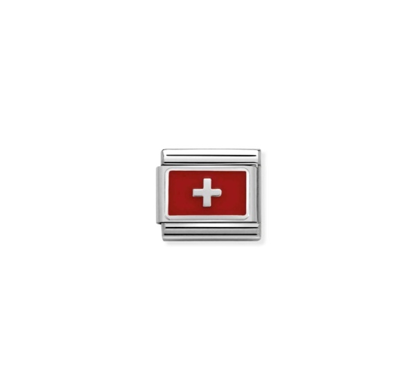 Nomination Silver Switzerland Flag Composable Charm