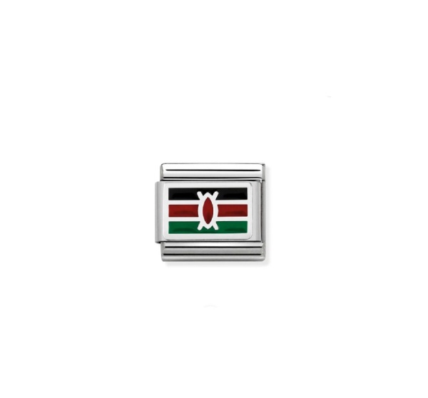 Nomination Silver Kenya Flag Composable Charm