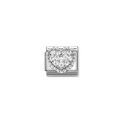 Nomination Silver Raised White CZ Heart Composable Charm