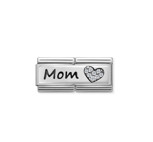 Nomination Silver Double Mom CZ Composable Charm