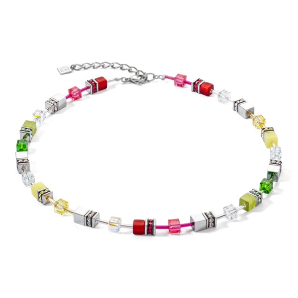 Coeur de Lion Silver Red Green Necklace 4023/10-0305