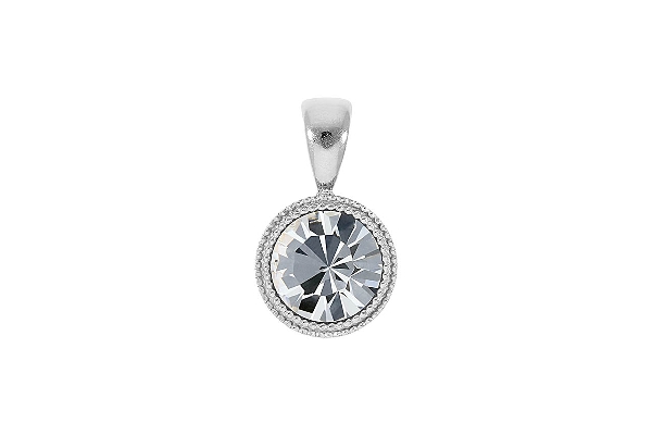 Qudo Silver Pendant Fabero Flat 11mm - Crystal