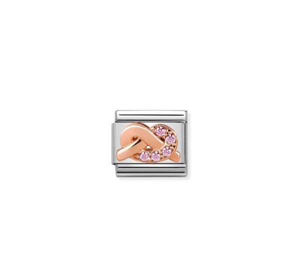 Nomination Rose Gold Knot Pink Mother/Daughter CZ Composable Charm