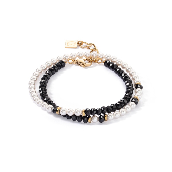 Coeur de Lion Gold Black-White Bracelet 4311/30-1314