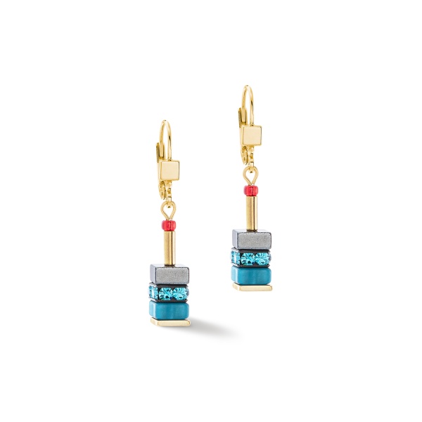 Coeur de Lion Gold Multicolour Energy Drop Earrings 4412/20-1592