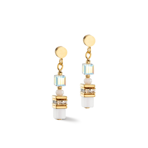 Coeur de Lion Gold Drop Earrings - White - Gold 4565/21/1416