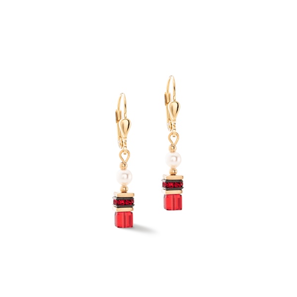 Coeur de Lion Gold Red Drop Earrings 4567/20-0300