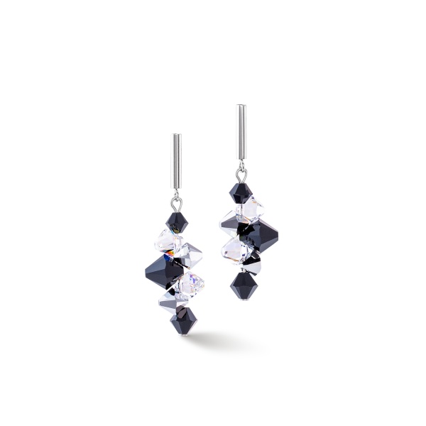 Coeur de Lion Silver Black Drop Earrings 4640/21-1318