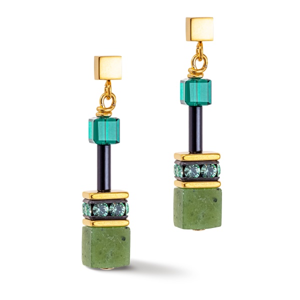 Coeur de Lion Gold Green Drop Earrings 4905/21-0500