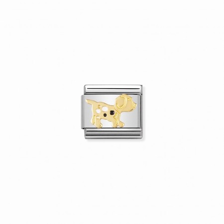 Nomination Gold Black and White Dog Composable Charm