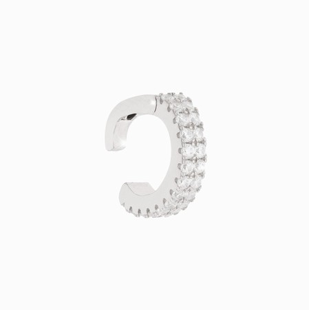 Rebecca Silver Ear Cuff with Double White CZ