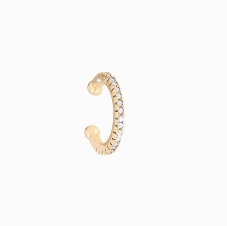 Rebecca Gold Ear Cuff with White CZ