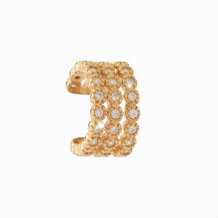 Rebecca Gold Ear Cuff with Triple White CZ