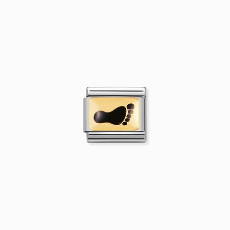 Nomination Gold Foot with Black Enamel Composable Charm