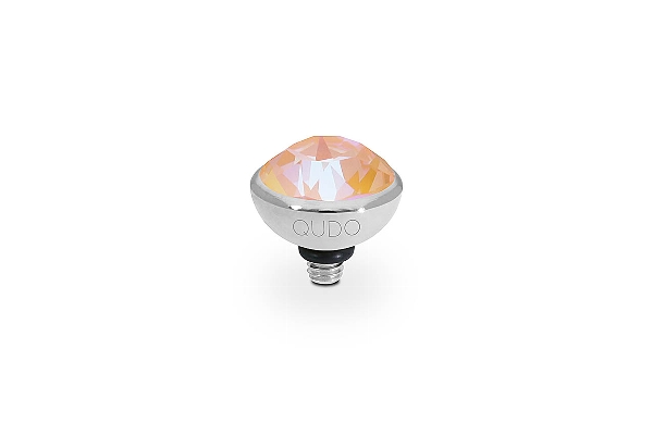 Qudo Silver Topper Bottone 10mm - Crystal Peach Delite