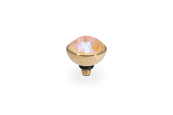 Qudo Gold Topper Bottone 10mm - Crystal Peach Delite