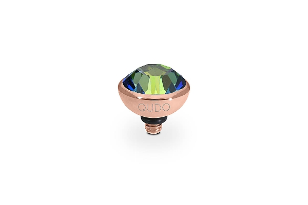 Qudo Rose Gold Topper Bottone 10mm - Bermuda Blue