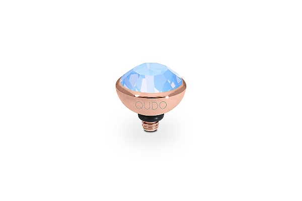 Qudo Rose Gold Topper Bottone 10mm - Light Sapphire Opal