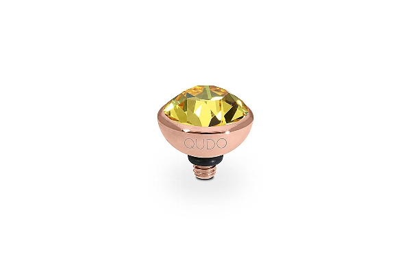 Qudo Rose Gold Topper Bottone 10mm - Light Topaz